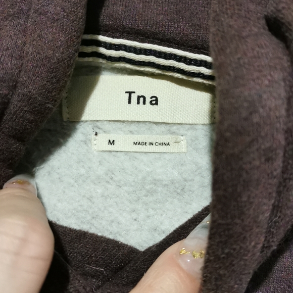 burgundy reverse stitch tna hoody - Picture 2 of 3